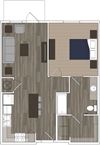 Sydney Trace Apartments 1 Bedroom Floorplan Sydney Trace Apartments 1 Bedroom Floorplan
